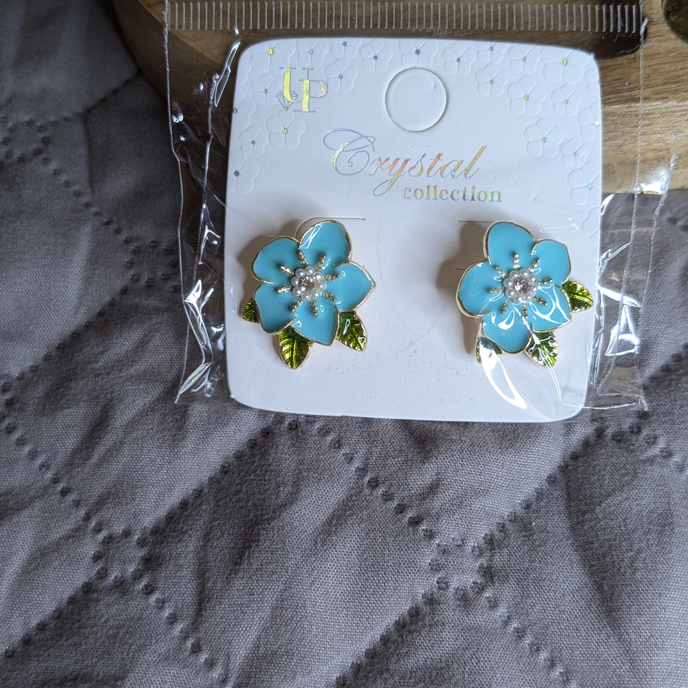 Blue Flower Earrings